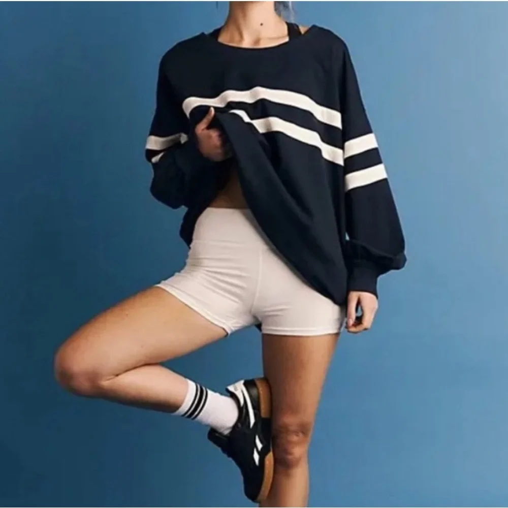 Fp Movement by Free People Post Up Layer Sweater navy combo Top Size Medium - Picture 11 of 11